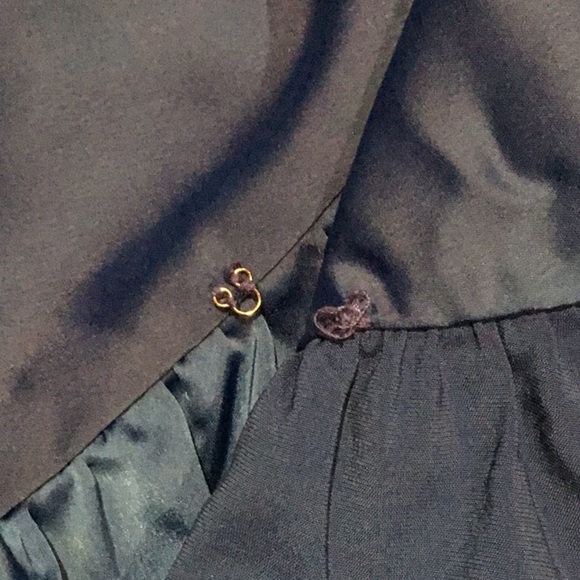 Line & Dot Blue Satin Halter Ruffle Peplum Wrap Going Out Top S NWT - Picture 13 of 16